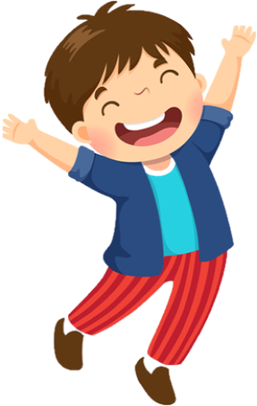 A boy is jumping in the air with his arms outstretched.